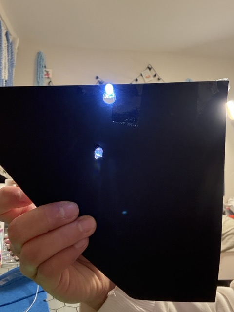 This is the parallel circuit created in class. Even if it was a bit finicky it still worked.