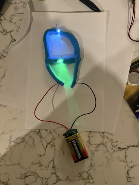 Parallel circuit using Play dough. It was fun using this material because it sped up the process of creating the circuit and I did not need to check if the connections are loose.