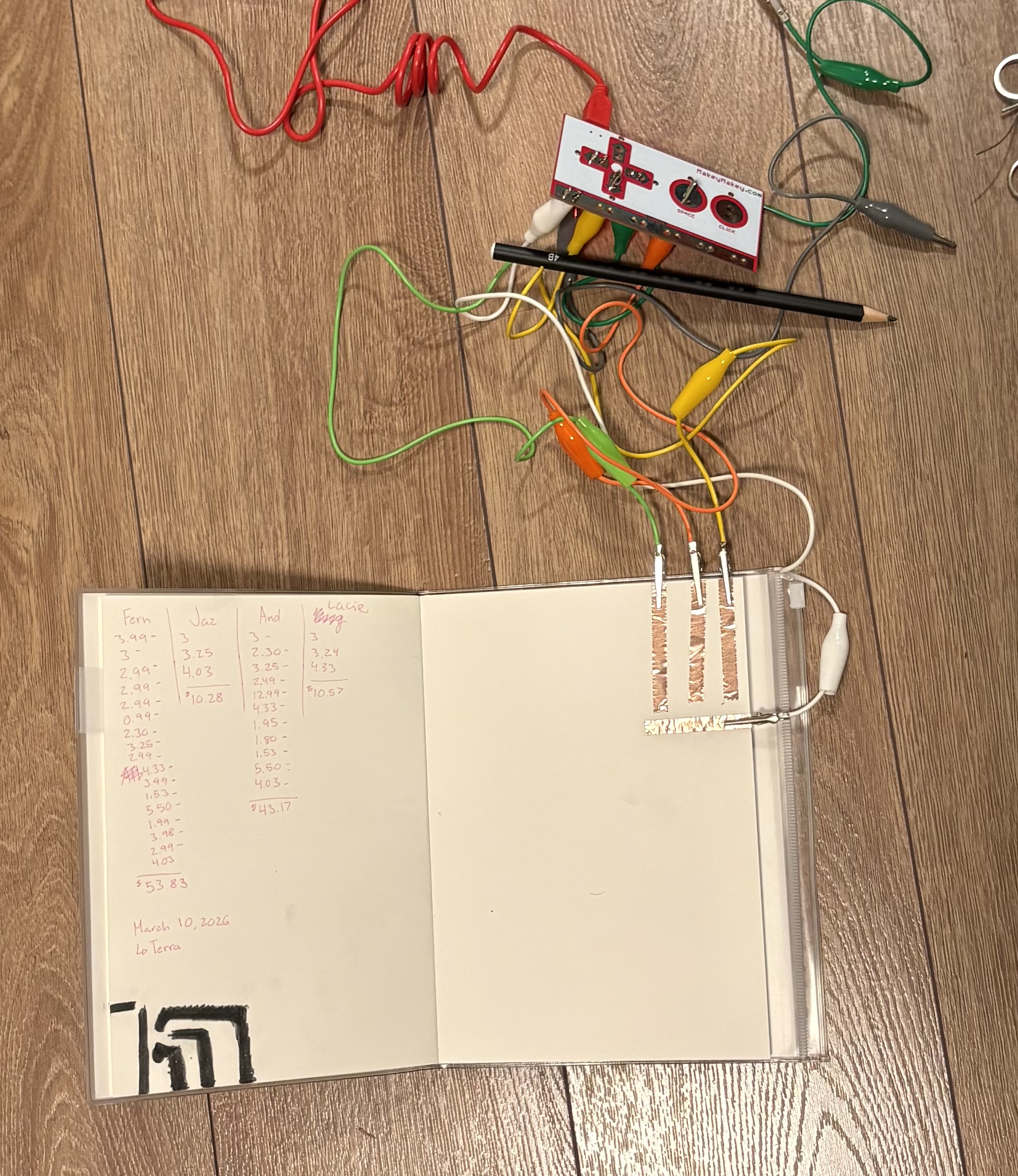 Next I used copper tape to create another circuit.